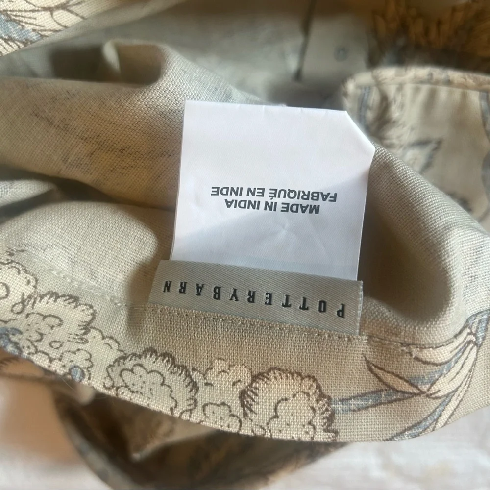 Pottery Barn Floral Pillow Shams Set 2 Cotton Linen Standard French Country